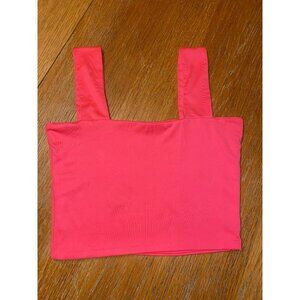 Coral Pink Stretchy Crop Top